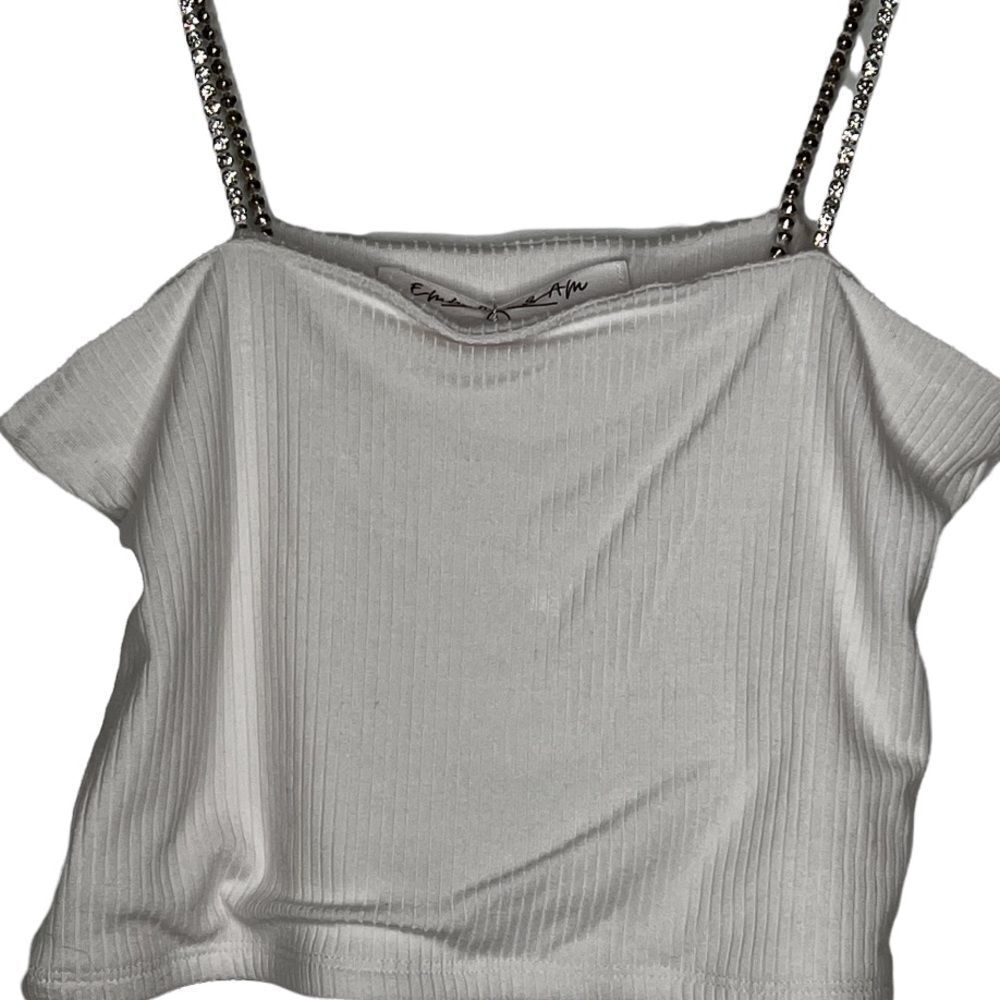 Emma & Sam Top with Rhinestone Straps nwt - Picture 2 of 7